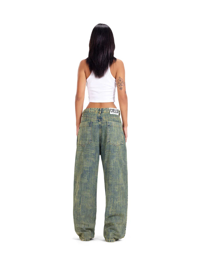 Distressed Denim - Gradient Green