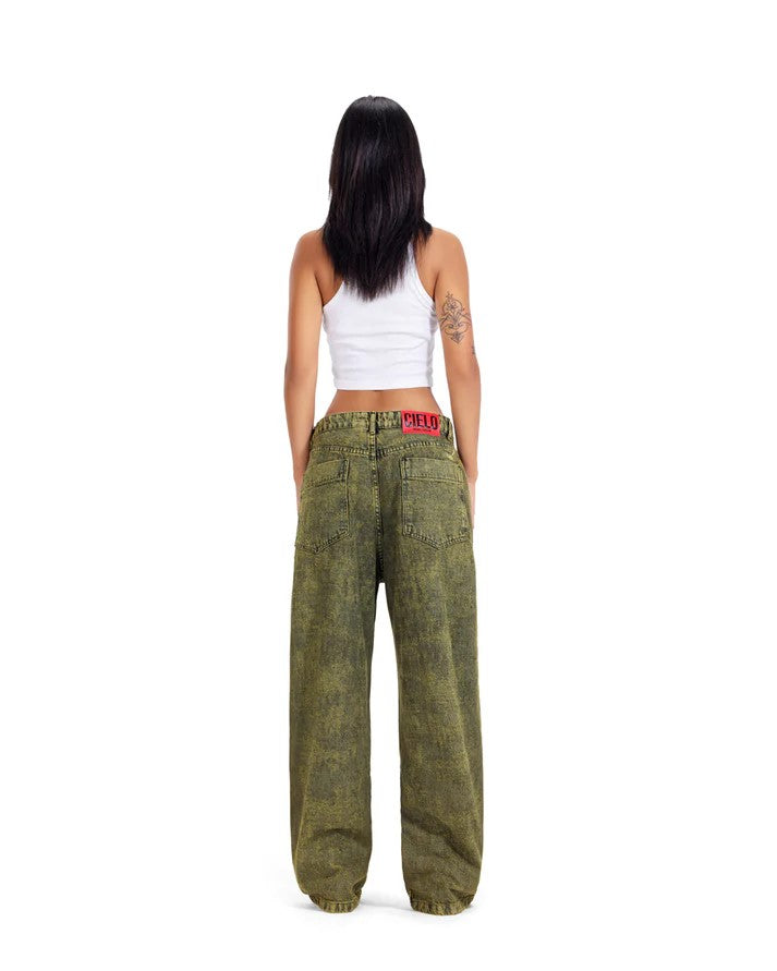 Distressed Denim - Olive