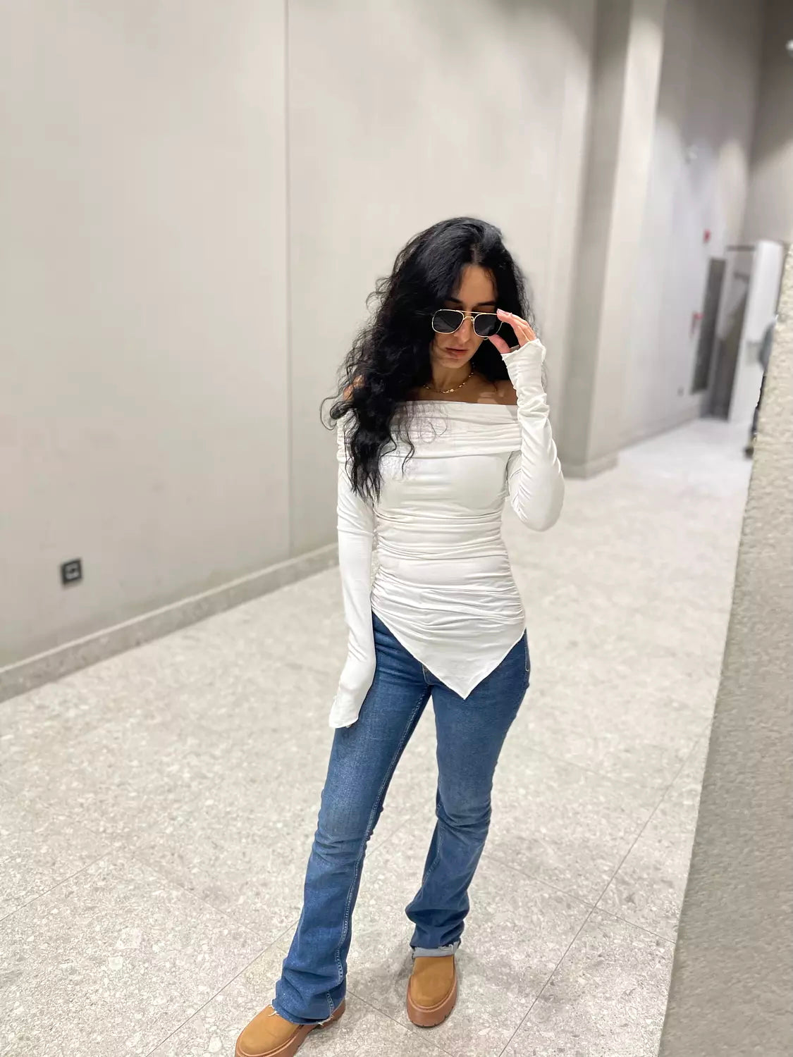 Long Sleeves off Shoulder
