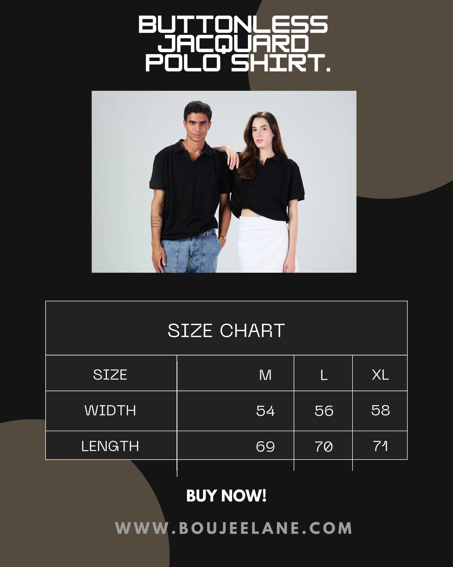 Buttonless Polo Black