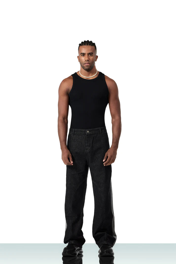 flipped jeans black