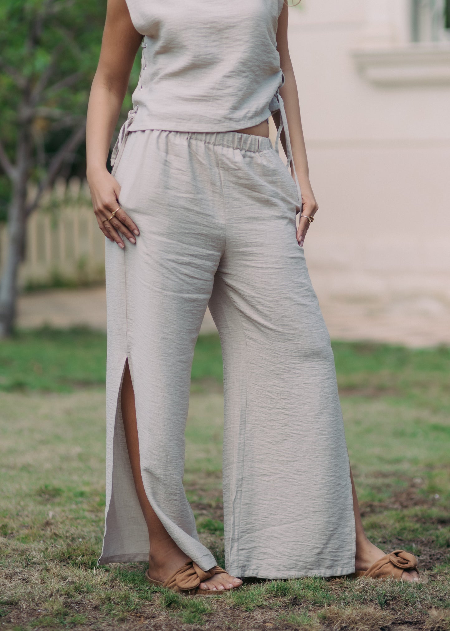 Effortless Style Slit Beige