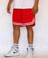 Red basketball shorts