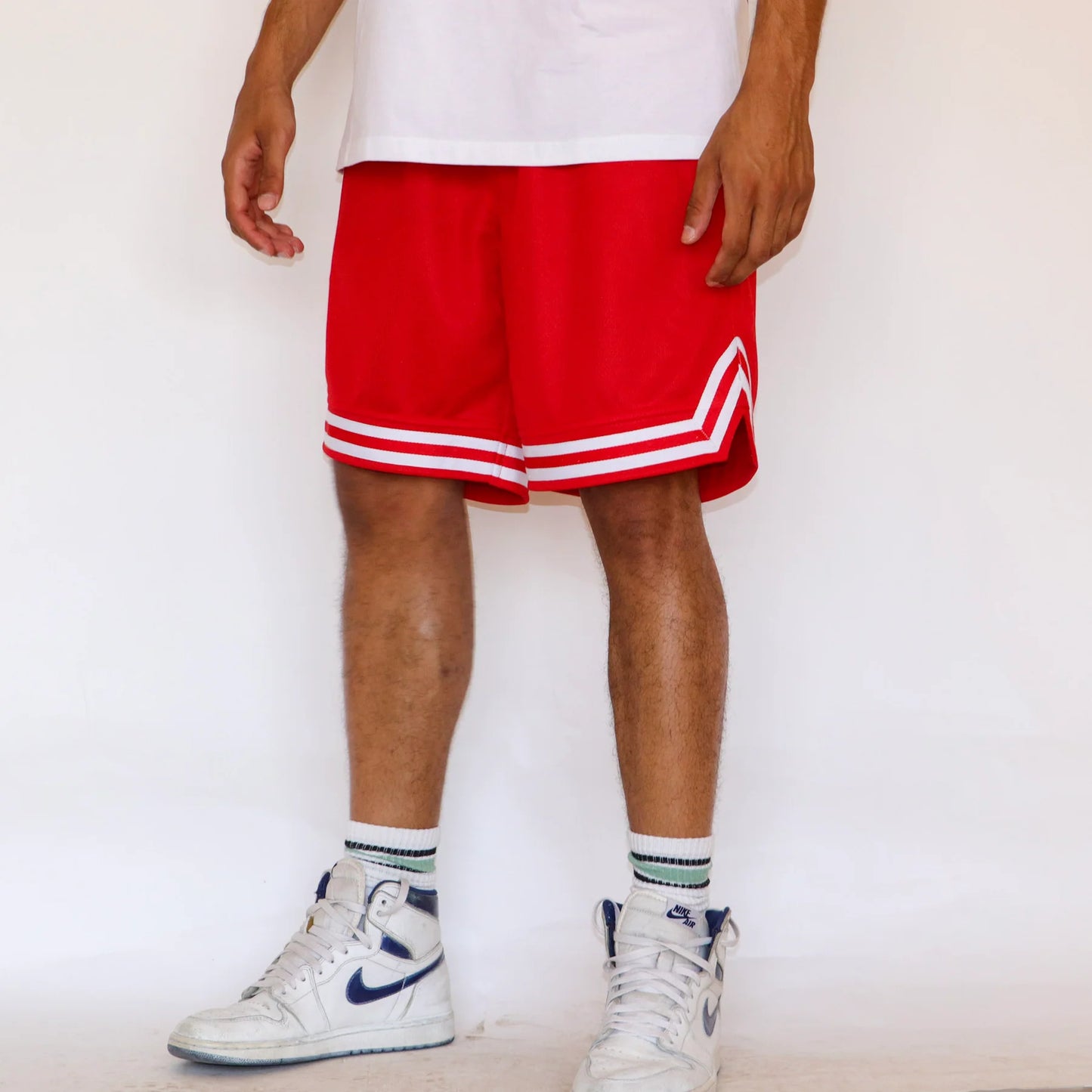 Red basketball shorts