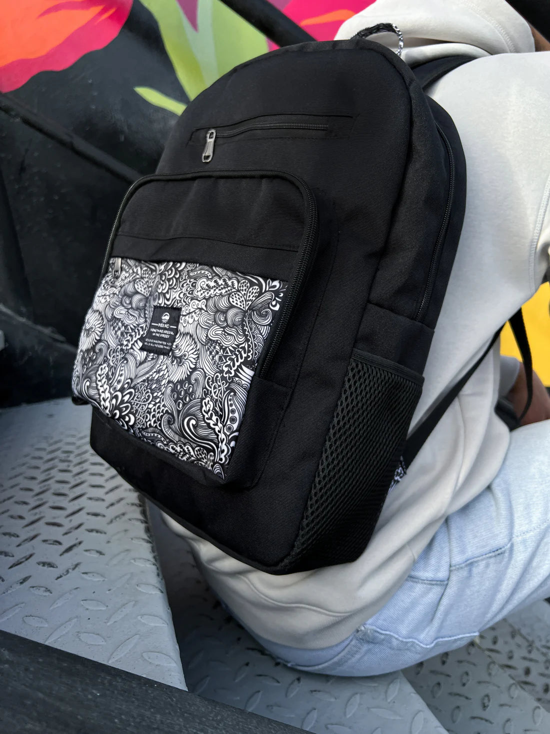 Zentangle Backpack White