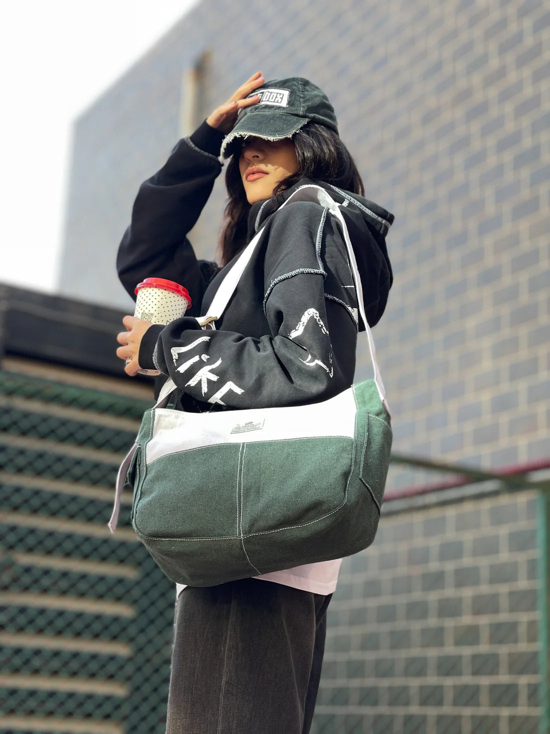 Helio & Stitch Bag Green x White