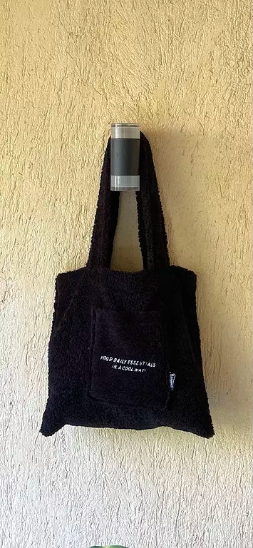 Black Furry Tote