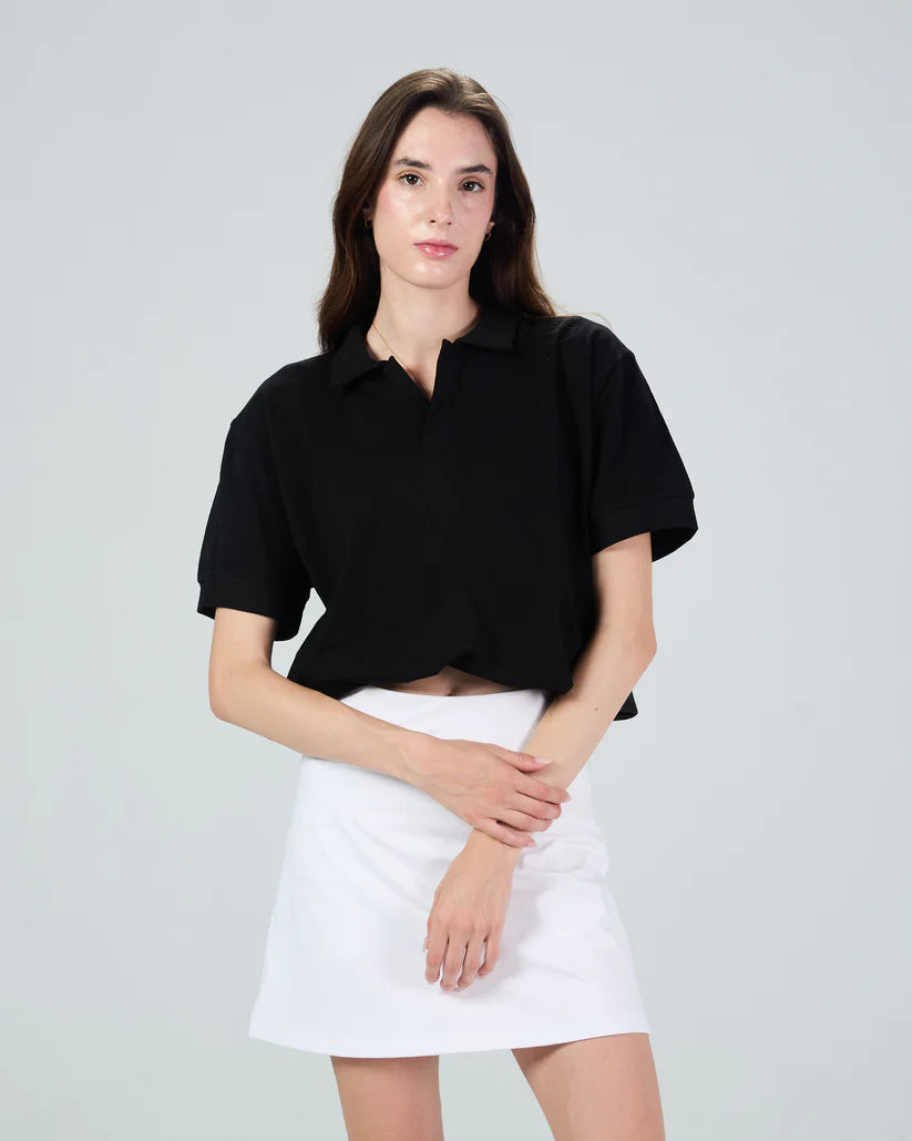 Buttonless Polo Black