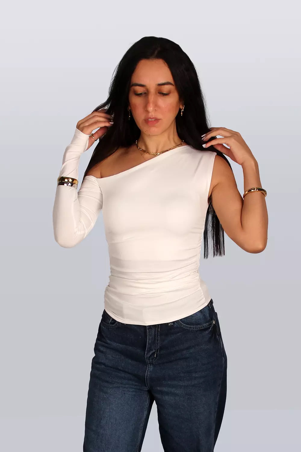 Long Sleeves One Shoulder