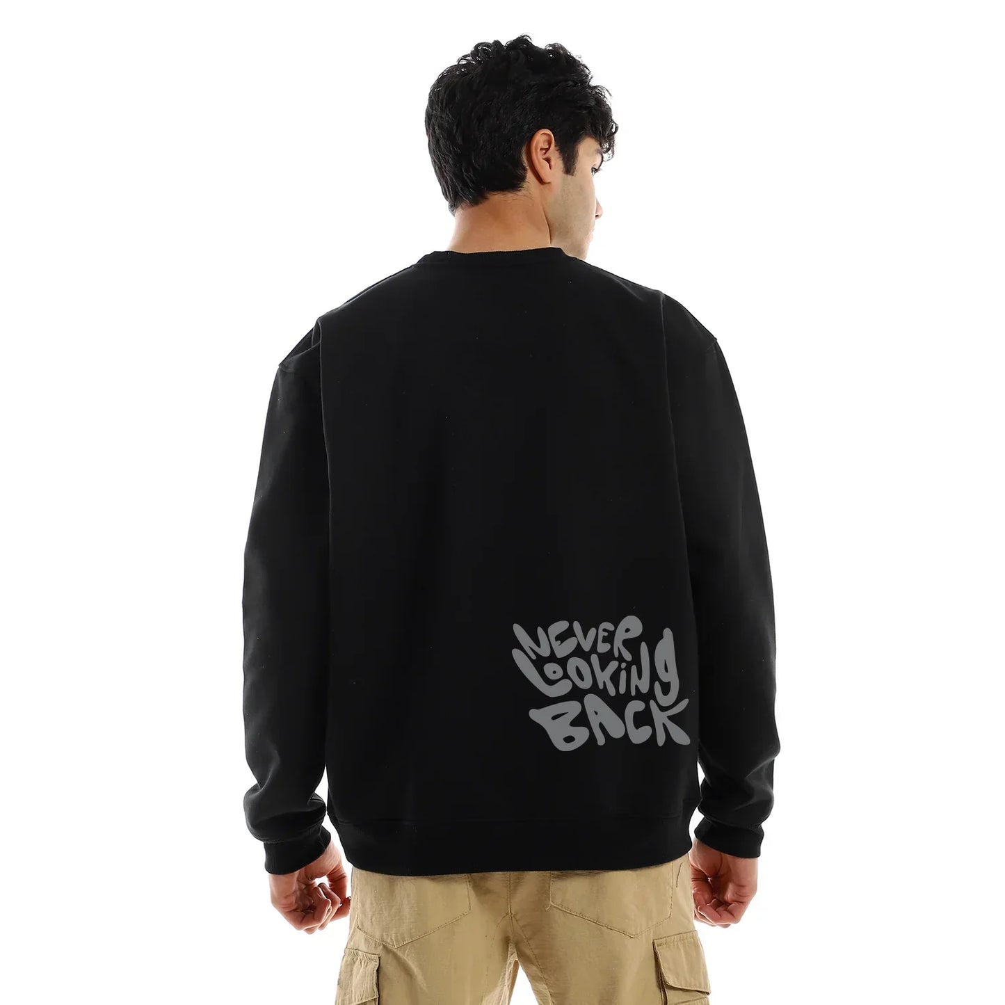 Looking Back Black Crewneck